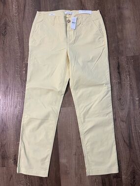 LOFT Straight-Leg Pants in Pale Yellow